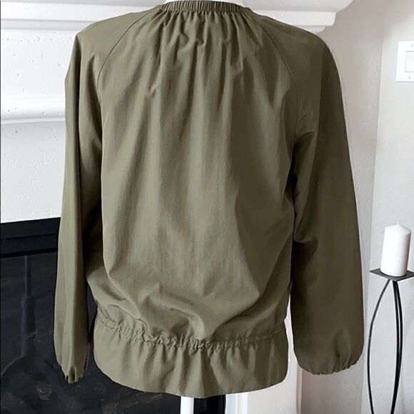 NWOT Zara Olive Green Earthy Drawstring Jacket XS Relaxed Lightweight Retro - Picture 5 of 7
